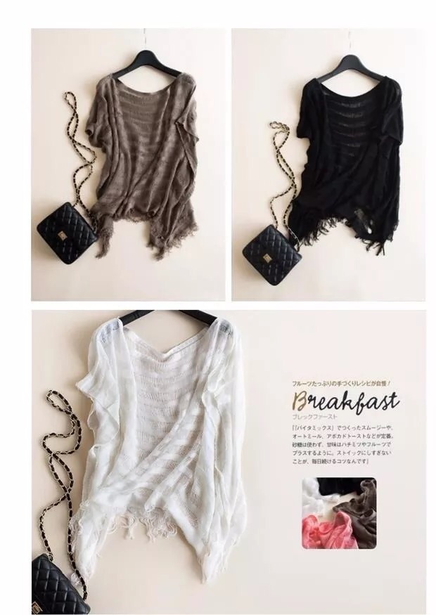 เสื้อคลุมไหมพรม เนื้อหรู แต่งพู่ แบบเก๋ สวยเท่ห์มากคะ (งานญี่ปุ่นนะคะ)
