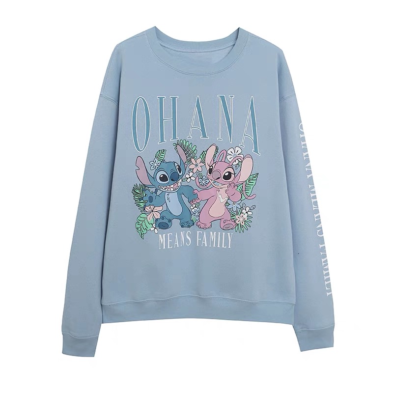 เสื้อ stitch Disney เสื้อยืด แขนยาว สีฟ้า ลายการ์ตูน STITCH งานสวย มากคะ สำเนา สำเนา ฟ้า