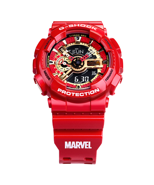 CASIO G-SHOCK นาฬิกาข้อมือ นาฬิกากันน้ำ นาฬิกาของแท้ ประกันศูนย์ CMG 1 ปี รุ่น GA-110IRONMAN-4 นาฬิกาสีแดง