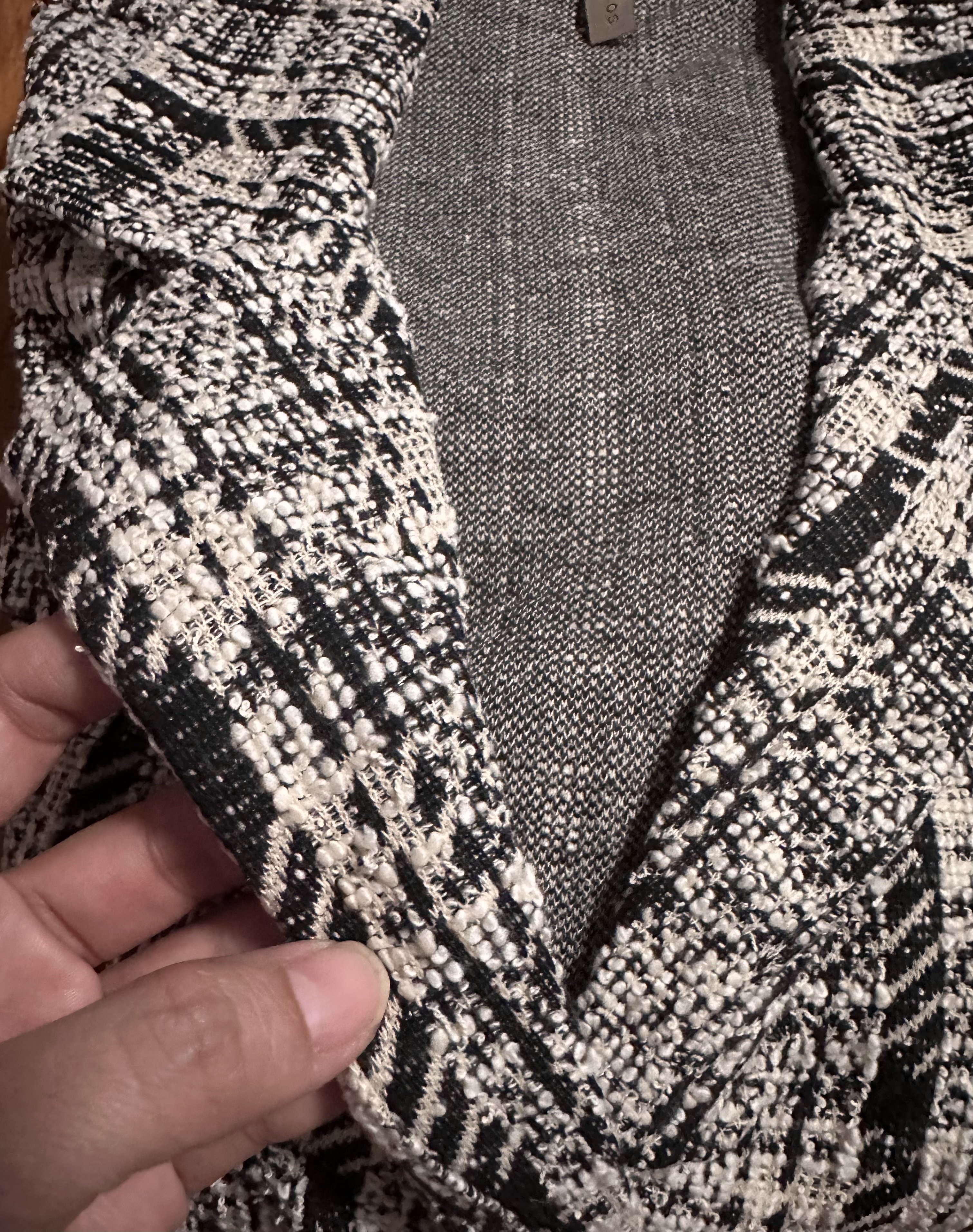 เสื้อโค้ท เสื้อกันหนาว เนื้อผ้าไหมพรม Knitting checked แบรนด์ SOYA CONCEPT