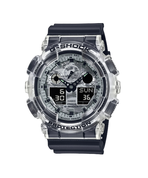 CASIO G-SHOCK นาฬิกาข้อมือ นาฬิกากันน้ำ นาฬิกาของแท้ ประกันศูนย์ CMG 1 ปี รุ่น GA-100SKC-1A นาฬิกาสีดำ