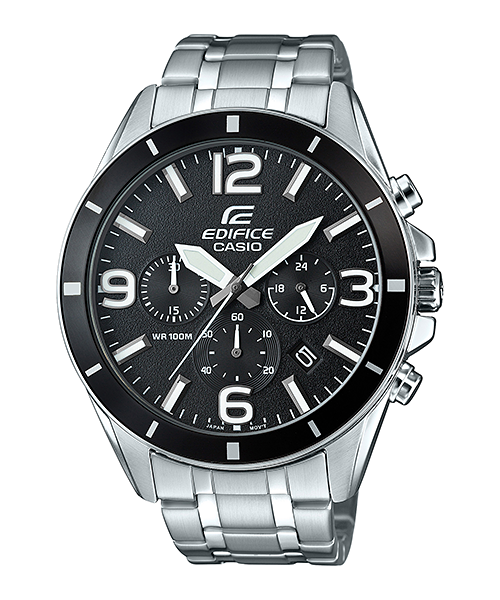 CASIO EDIFICE นาฬิกาข้อมือ นาฬิกากันน้ำ นาฬิกาของแท้ ประกันศูนย์ CMG 1 ปี รุ่น EFR-553D-1B นาฬิกาสีเงิน