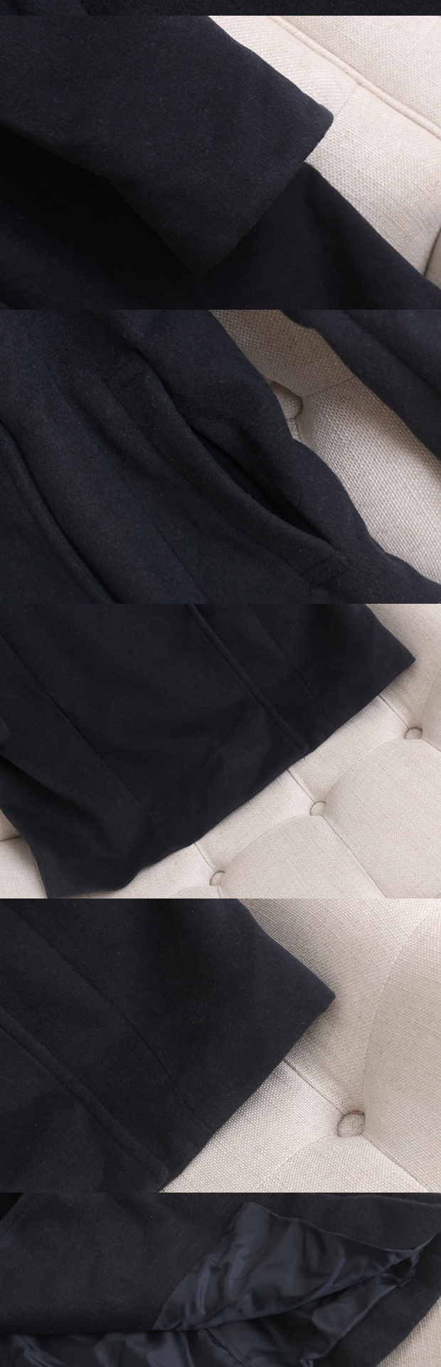 เสื้อโค้ท เสื้อกันหนาว โค้ทวูล แต่งฮู้ด แบรนด์ Stradivarius สำเนา สำเนา เทา/ดำ