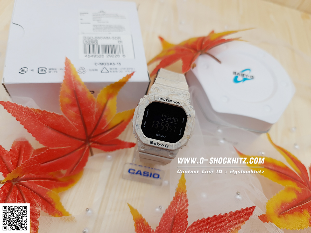 CASIO BABY-G นาฬิกาข้อมือ นาฬิกากันน้ำ นาฬิกาของแท้ ประกันศูนย์ CMG 1 ปี รุ่น BGD-560WM-5 นาฬิกาสีน้ำตาล