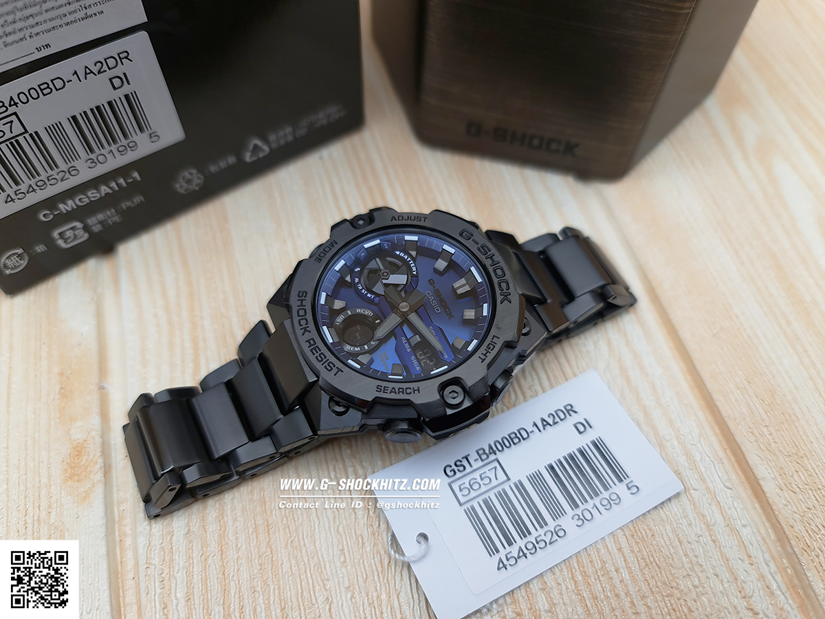 CASIO G-SHOCK นาฬิกาข้อมือ นาฬิกากันน้ำ นาฬิกาของแท้ ประกันศูนย์ CMG 1 ปี รุ่น GST-B400BD-1A2 นาฬิกาสีดำ