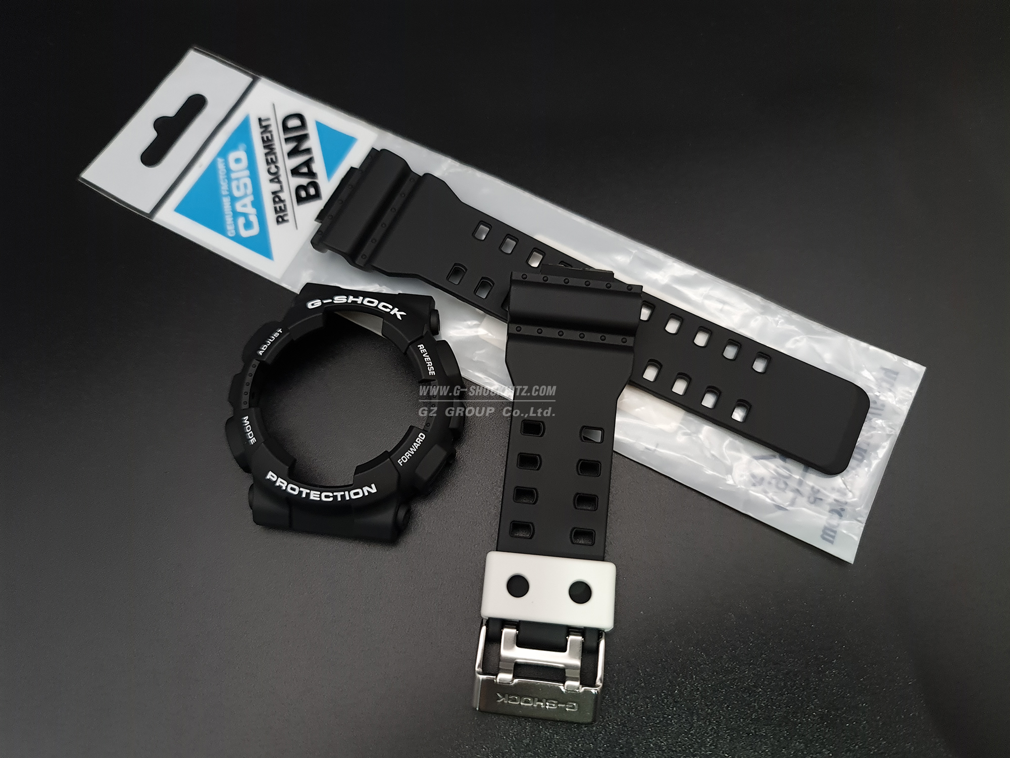 CASIO GENUINE FACTORY CASIO REPLACEMENT อะไหล่นาฬิกา G-SHOCK รุ่น GA-100BW-1 / GA-110BW-1 กรอบสายสีดำ