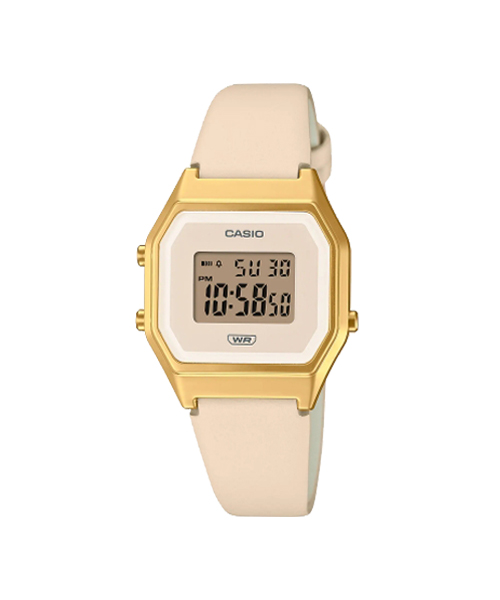 CASIO EDIFICE นาฬิกาข้อมือ นาฬิกากันน้ำ นาฬิกาของแท้ ประกันศูนย์ CMG 1 ปี รุ่น LA680WEGL-4 นาฬิกาสีชมพู