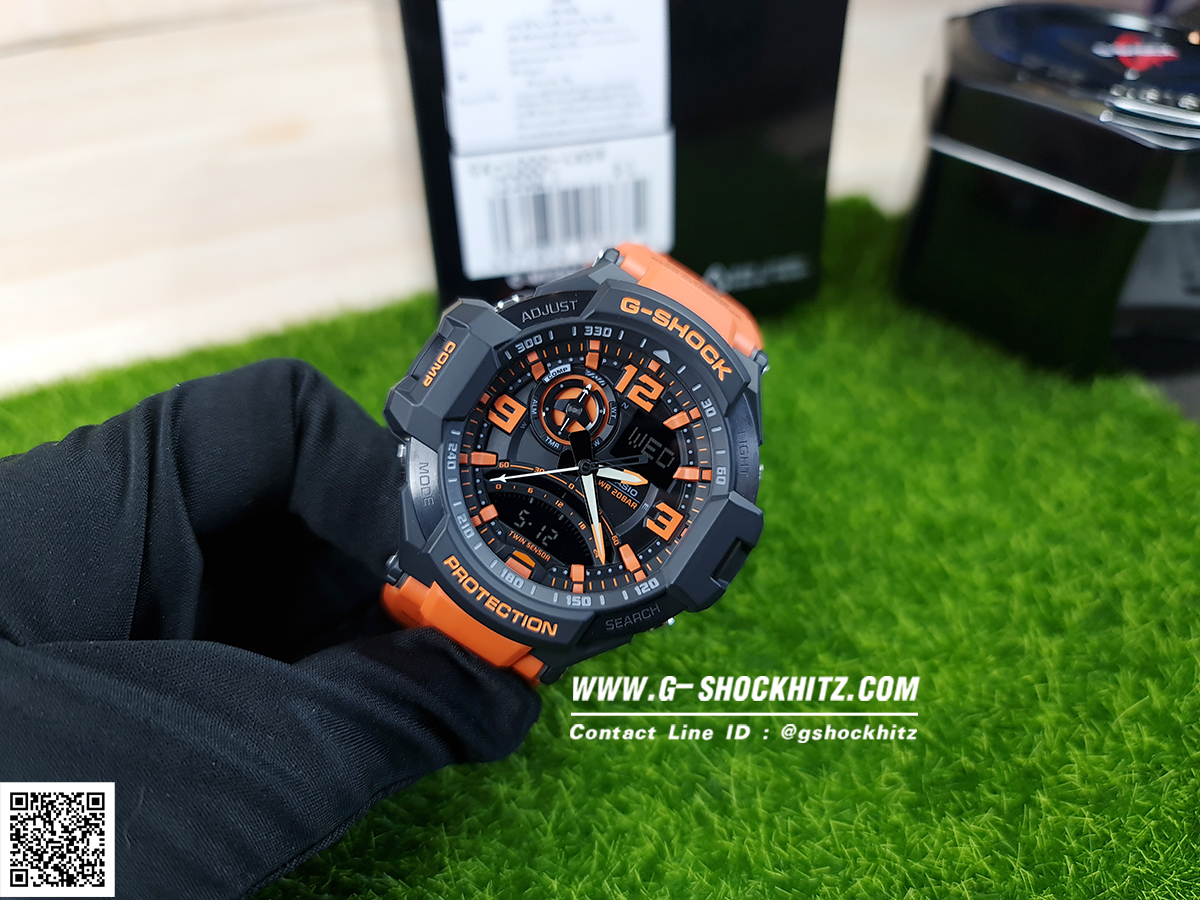 CASIO MID YEAR SALE G-SHOCK นาฬิกาข้อมือ นาฬิกากันน้ำ นาฬิกาของแท้ ประกันศูนย์ CMG 1 ปี รุ่น GA-1000-4A นาฬิกาสีส้ม