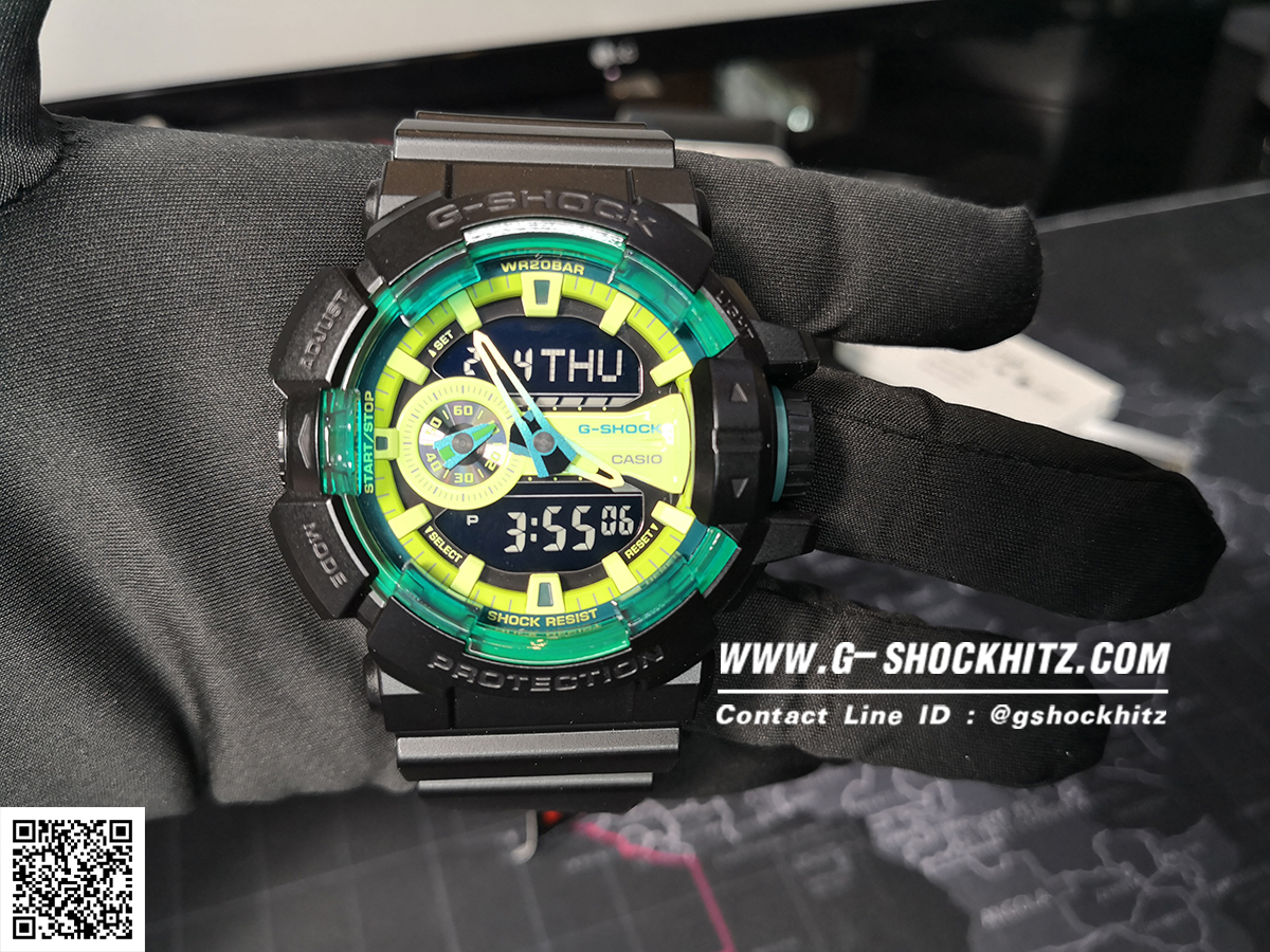 CASIO G-SHOCK นาฬิกาข้อมือ นาฬิกากันน้ำ นาฬิกาของแท้ ประกันศูนย์ CMG 1 ปี รุ่น GA-400LY-1A นาฬิกาสีดำ