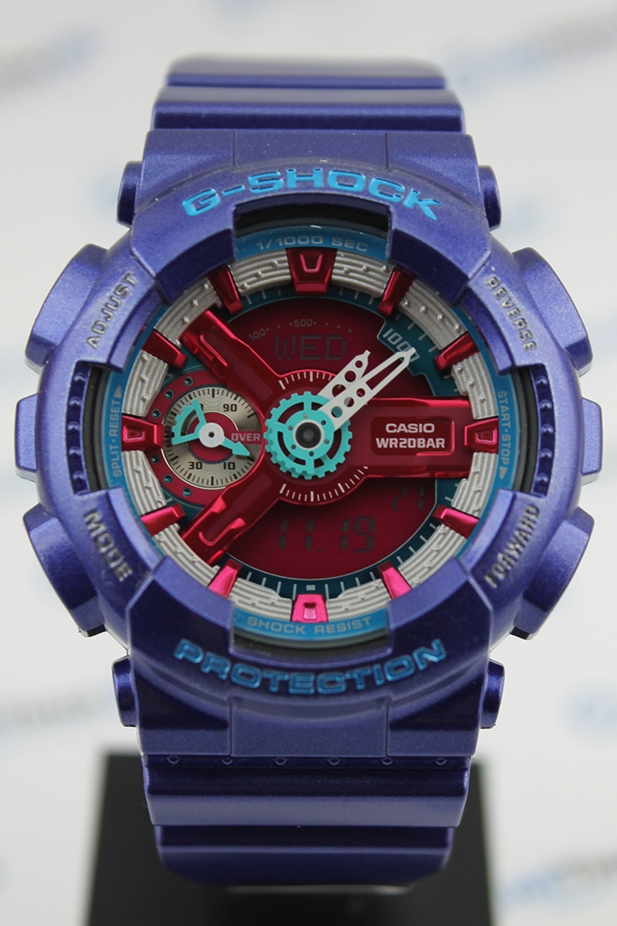 CASIO G-SHOCK นาฬิกาข้อมือ นาฬิกากันน้ำ นาฬิกาของแท้ ประกันศูนย์ CMG 1 ปี รุ่น GMA-S110HC-2 นาฬิกาสีน้ำเงิน