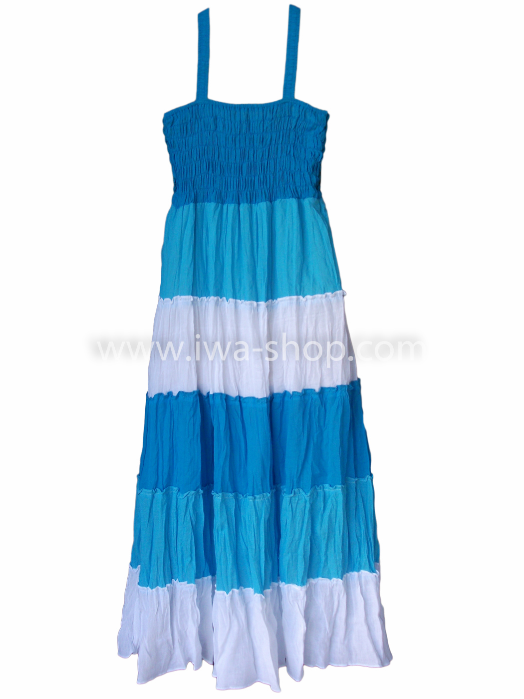 ชุดเดรสโครเชต์สลับสี ฟ้าขาว ชุดถักโครเชต์ ชุดเดรสฮาวาย ชุดฮาวายน่ารัก ชุดเที่ยวทะเล ชุดเดรสไปทะเล น่ารักๆ maxi dress ทะเล