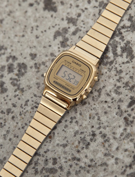 CASIO นาฬิกาคาสิโอ นาฬิกาข้อมือ นาฬิกากันน้ำ นาฬิกาของแท้ ประกันศูนย์ CMG 1 ปี รุ่น LA670WGA-9D นาฬิกาสีทอง