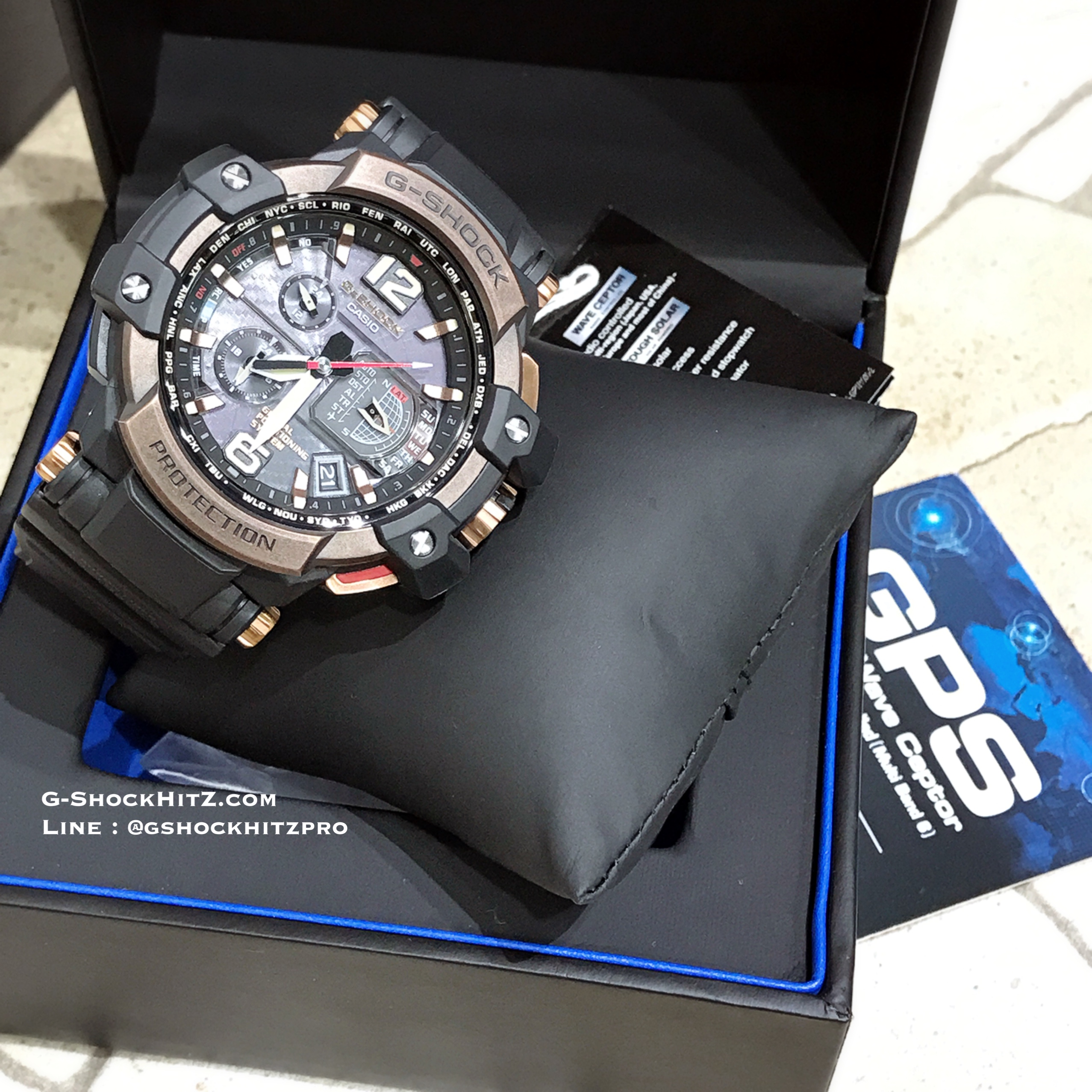 CASIO G-SHOCK นาฬิกาข้อมือ นาฬิกากันน้ำ นาฬิกาของแท้ ประกันศูนย์ CMG 1 ปี รุ่น GPW-1000RG-1A นาฬิกาสีดำ