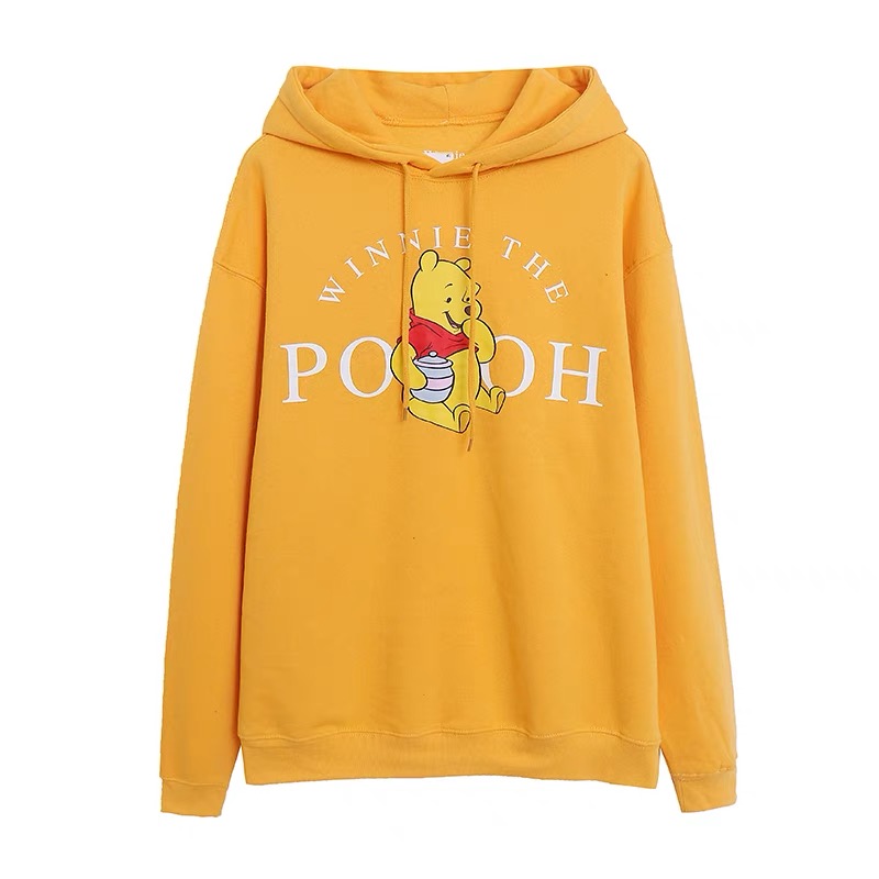 เสื้อฮู้ด วอร์ม สเวตเตอร์ Disney เสื้อหมีพูห์ Winnie the pooh Vintage แขนยาว สีขาว ลายการ์ตูนมิคกี้ งาน DISNEYงานสวย สำเนา สำเนา ดำ