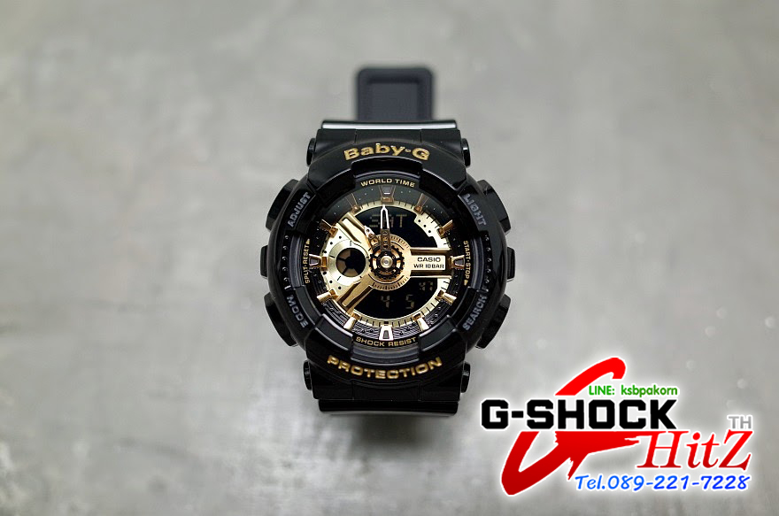 CASIO BABY-G นาฬิกาข้อมือ นาฬิกากันน้ำ นาฬิกาของแท้ ประกันศูนย์ CMG 1 ปี รุ่น BA-110-1A นาฬิกาสีดำ