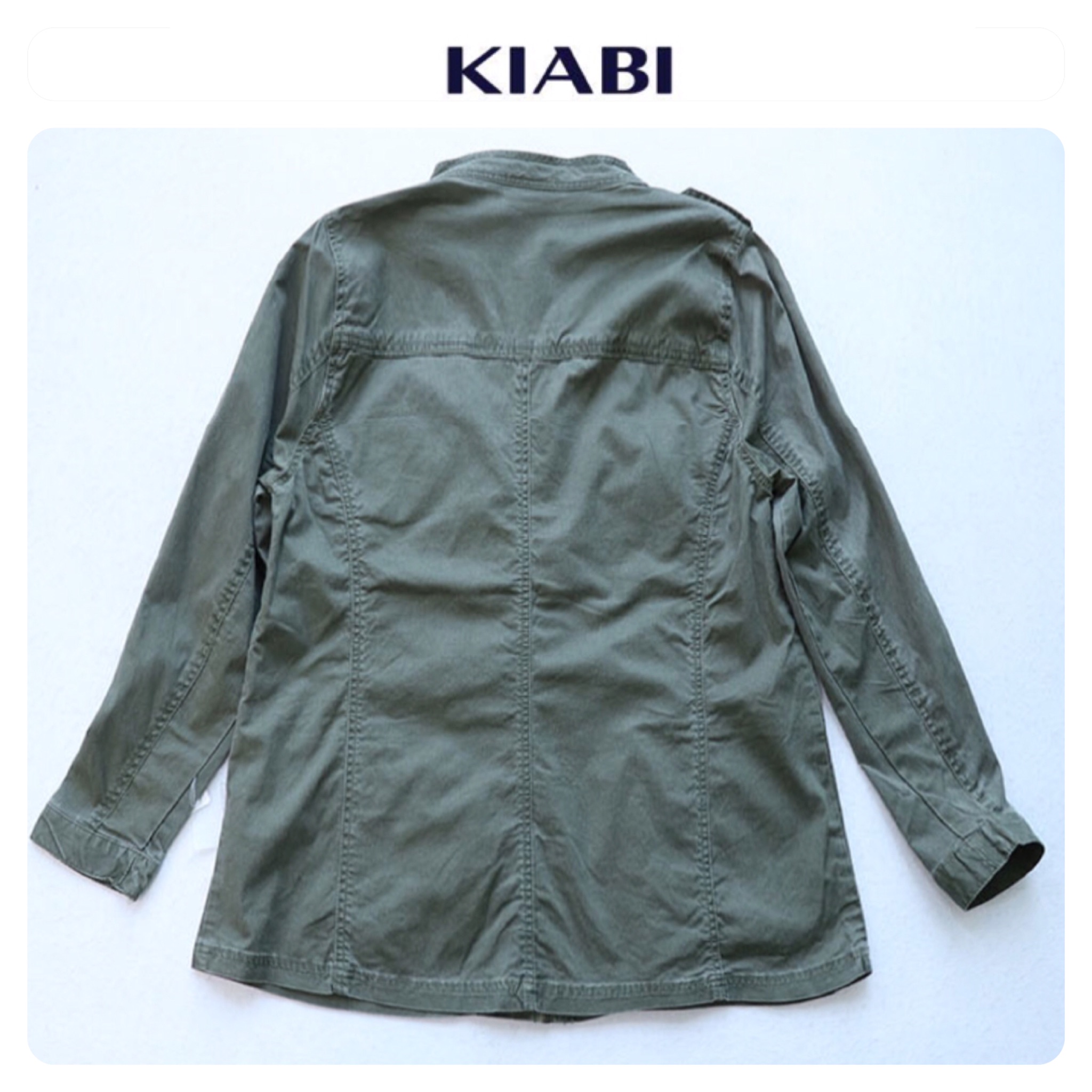 Kiabi เสื้อเขียวทหาร เสื้อแจ็คเก็ต แนวทหาร แพทเทิน สวย เท่ห์ มาก แบรนด์ IKEBANA ( KIABI) เขียว