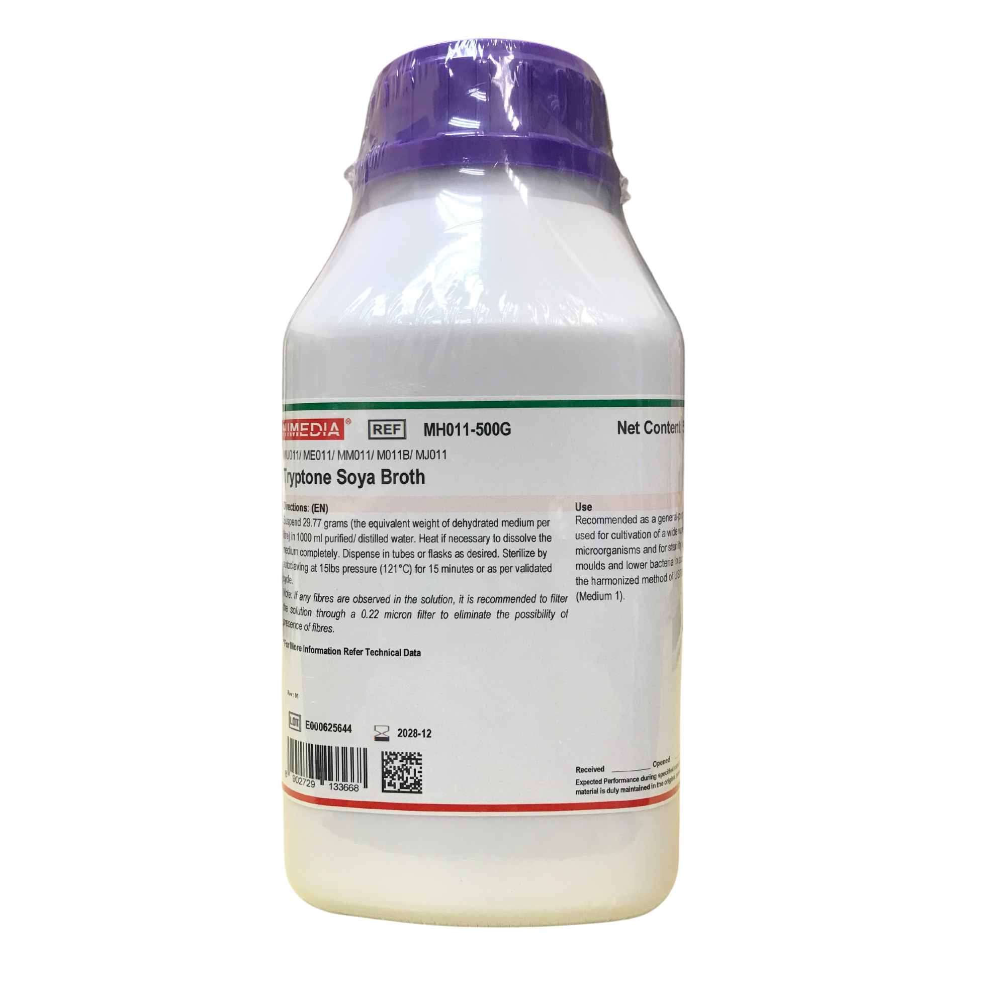 Tryptone Soya Broth, 500 g. HIMEDIA®