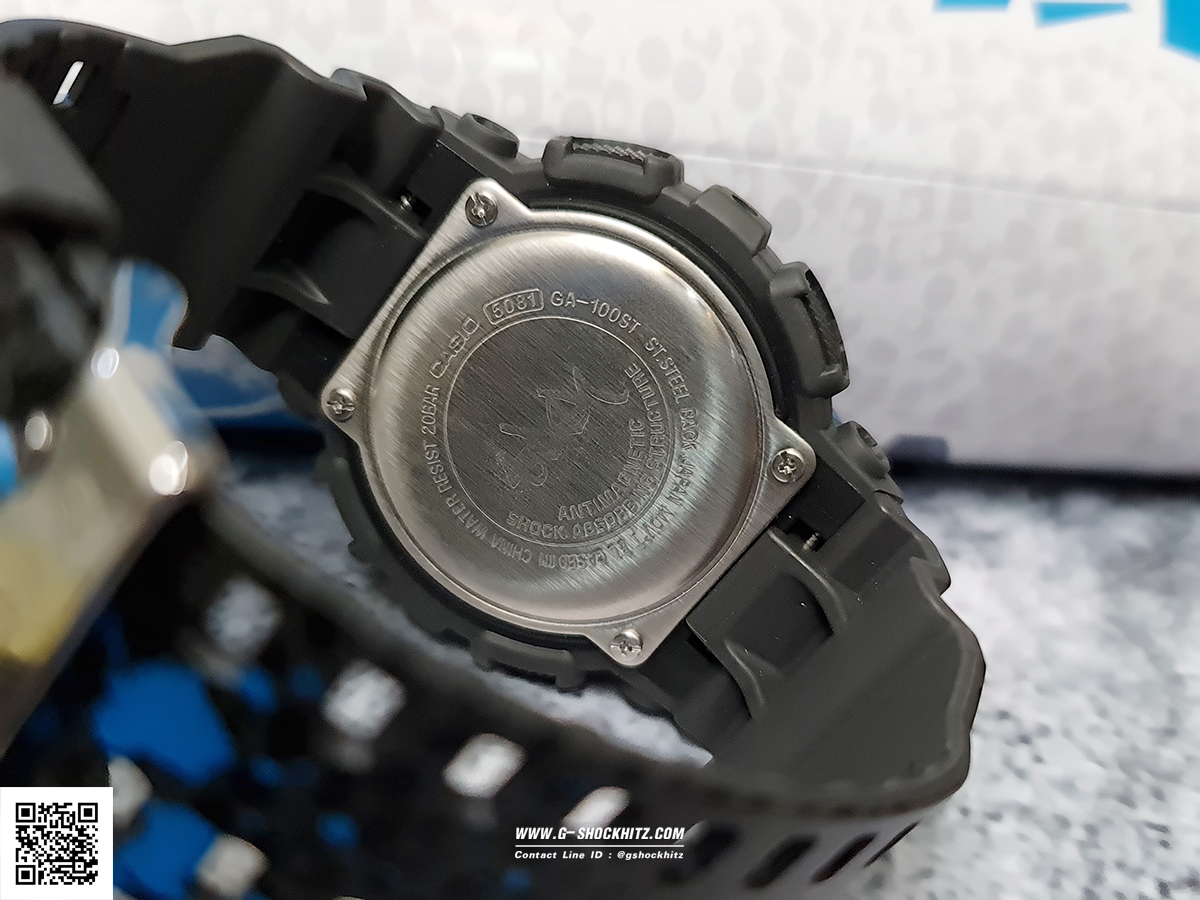 CASIO MID YEAR SALE G-SHOCK พร้อมส่ง นาฬิกาข้อมือ นาฬิกากันน้ำ นาฬิกาของแท้ ประกันศูนย์ CMG 1 ปี รุ่น GA-100ST-2A นาฬิกาสีน้้ำเงิน