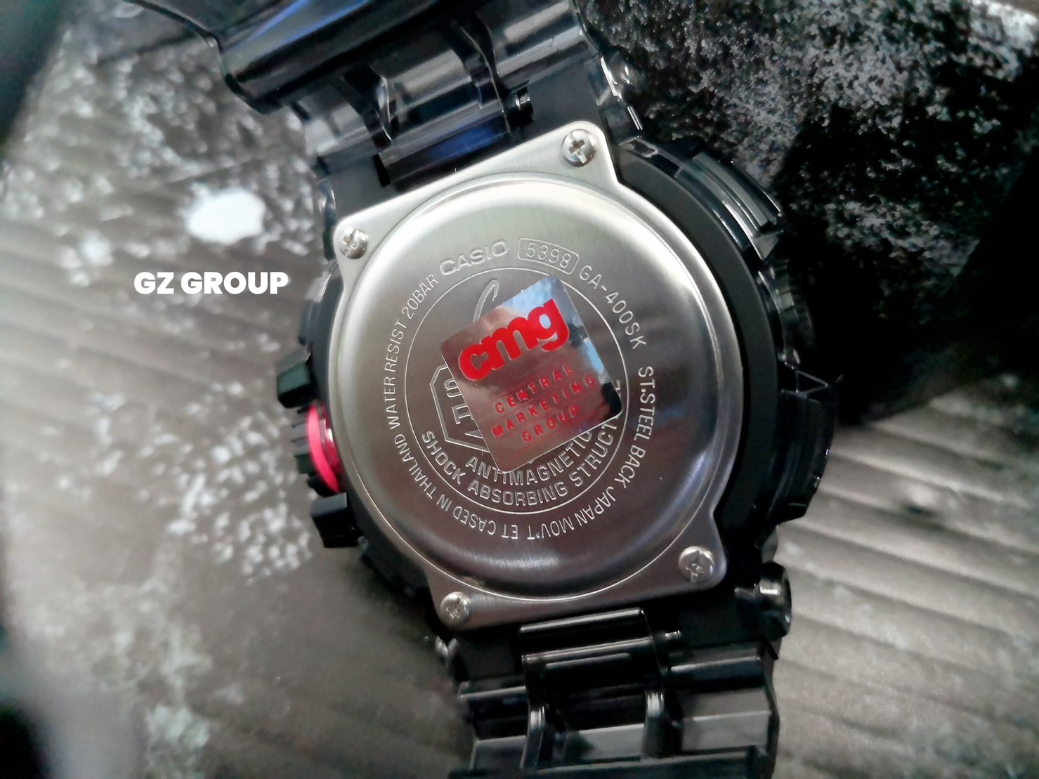 CASIO MID YEAR SALE G-SHOCK พร้อมส่ง นาฬิกาข้อมือ นาฬิกากันน้ำ นาฬิกาของแท้ ประกันศูนย์ CMG 1 ปี รุ่น GA-400SK-1A4 นาฬิกาสีใสดำ