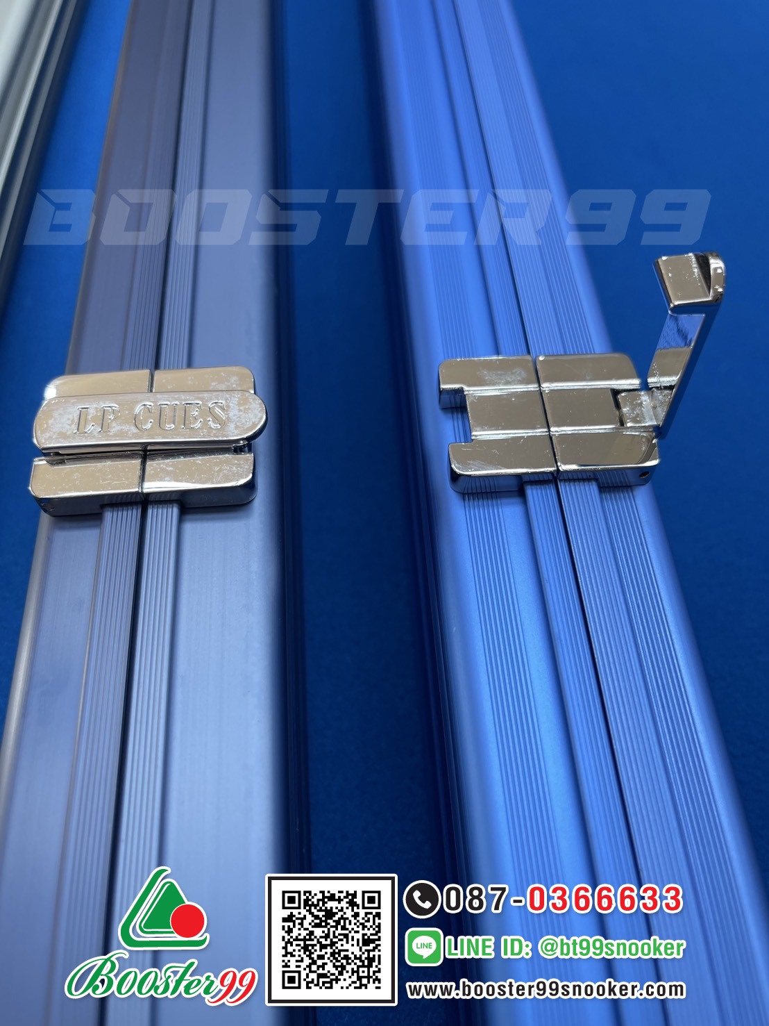 กล่อง ไม้คิว ท่อนเดียว 2ช่อง อลูมิเนียม หัวหุ่ม โครเมียม แบร์น LP