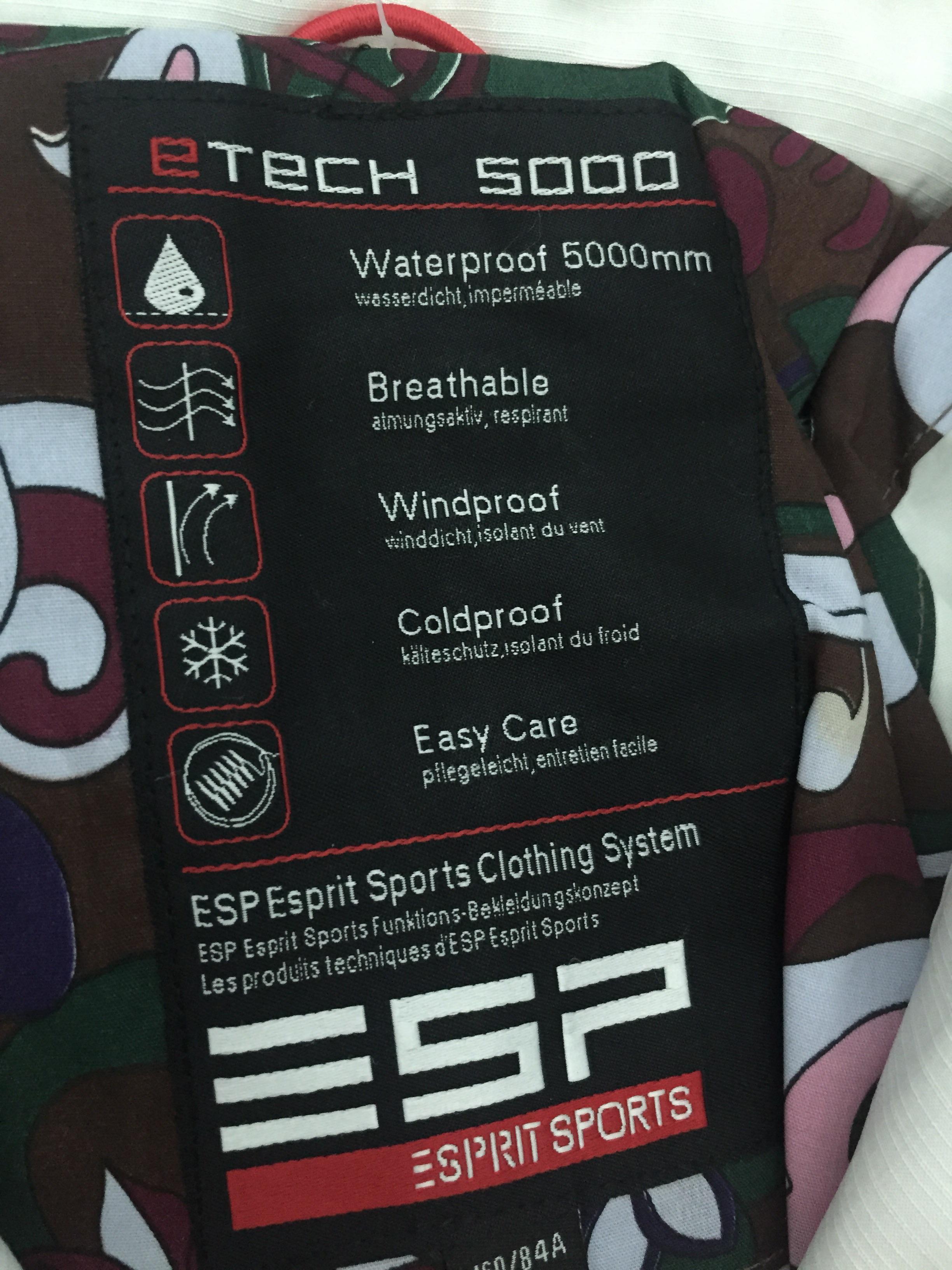 เสื้อกันหนาว แบรนด์เนม ESPRIT SPORT เสื้อหนาวบุนวม เสื้อเล่นสกี สีขาว แต่งหมวกฮูท ติดเฟอร์ปลายหมวก Size S/m/L