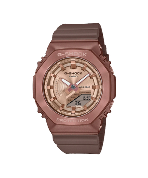 CASIO G-SHOCK นาฬิกาข้อมือ นาฬิกากันน้ำ นาฬิกาของแท้ ประกันศูนย์ CMG 1 ปี รุ่น GM-S2100BR-5A นาฬิกาสีน้ำตาล