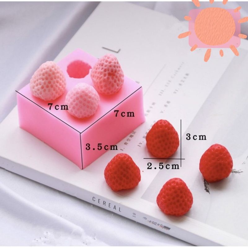 พิมพ์ฟองดอง3D ลายลูกเบอรี่ (เลือกแบบ)