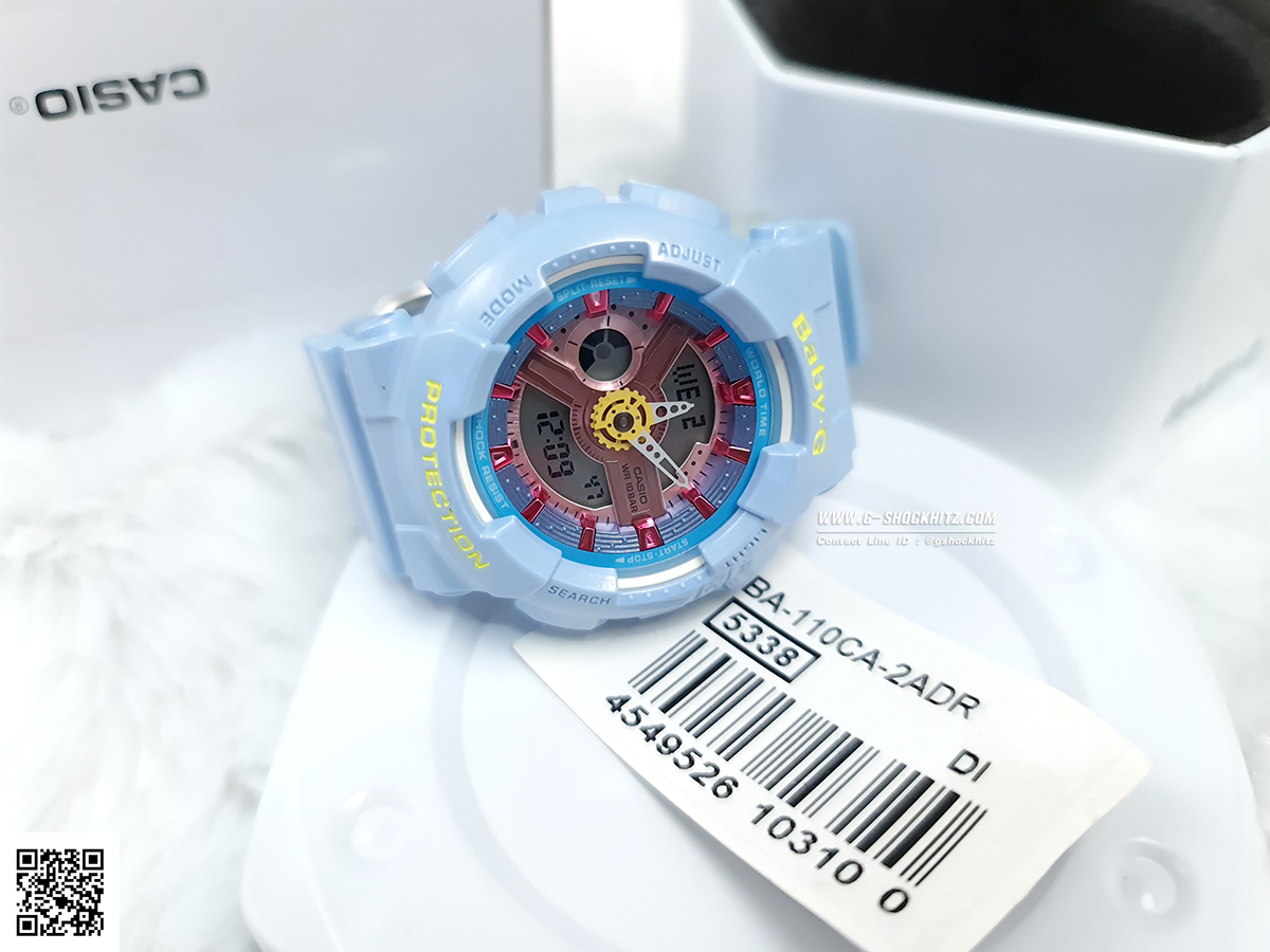 CASIO BABY-G นาฬิกาข้อมือ นาฬิกากันน้ำ นาฬิกาของแท้ ประกันศูนย์ CMG 1 ปี รุ่น BA-110CA-2A นาฬิกานาฬิกาสีฟ้า