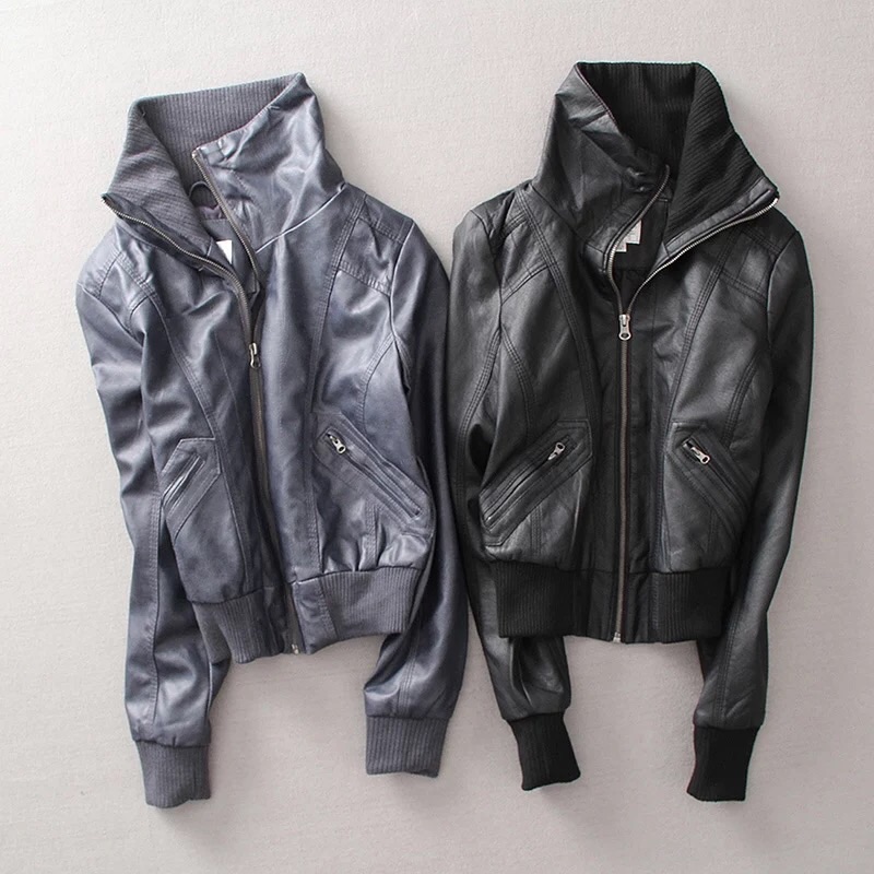 Jacket หนังแฟชั่น มีtextureในตัว เอวจั๊ม สวยเท่ห์มั่กคะ สีดำ/น้ำตาลคาราเมล 🚩🚩Size S/M/L 💬💬ติดต่อสั่งซื้อ: Line