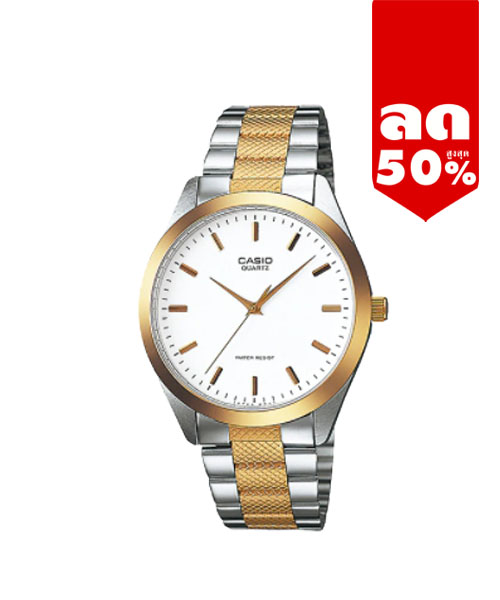 CASIO นาฬิกาคาสิโอ นาฬิกาข้อมือ นาฬิกากันน้ำ นาฬิกาของแท้ ประกันศูนย์ CMG 1 ปี รุ่น MTP-1274SG-7A นาฬิกาสีทอง