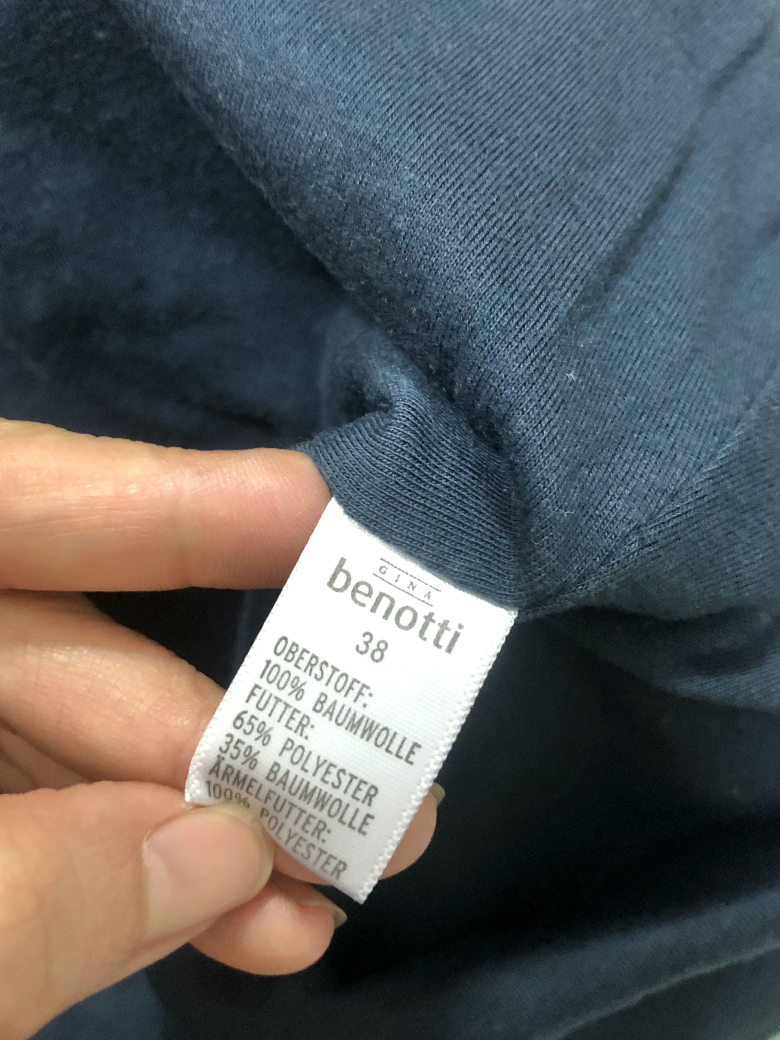 Gina Benotti เสื้อนอก เสื้อคลุมหมวกฮู้ด เสื้อแจ็คเก็ต สีน้ำเงิน แบรนด์ GINA BENOTTI น้ำเงิน