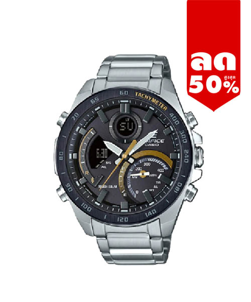 CASIO EDIFICE นาฬิกาข้อมือ นาฬิกากันน้ำ นาฬิกาของแท้ ประกันศูนย์ CMG 1 ปี รุ่น ECB-900DB-1C นาฬิกาสีเงิน