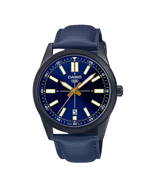 CASIO MID YEAR SALE นาฬิกาคาสิโอ พร้อมส่ง นาฬิกาข้อมือ นาฬิกากันน้ำ นาฬิกาของแท้ BTS ประกันศูนย์ CMG 1 ปี รุ่น MTP-VD02BL-2E นาฬิกาสีน้ำเงิน