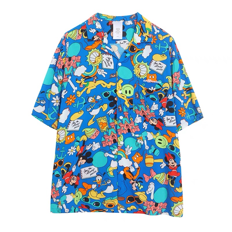 เสื้อเชิ้ต เสื้อฮาวาย มิคกี้ Mickey DISNEYLAND WALT DISNEY WORLD งานดิสนีย์แท้ MICKEY Halloween Tie-Dye Shirt ▪️เสื้อเชิ๊ต เสื้อฮาวาย มิคกี้ ฮัลโลวีน Mickey (TS404) สำเนา