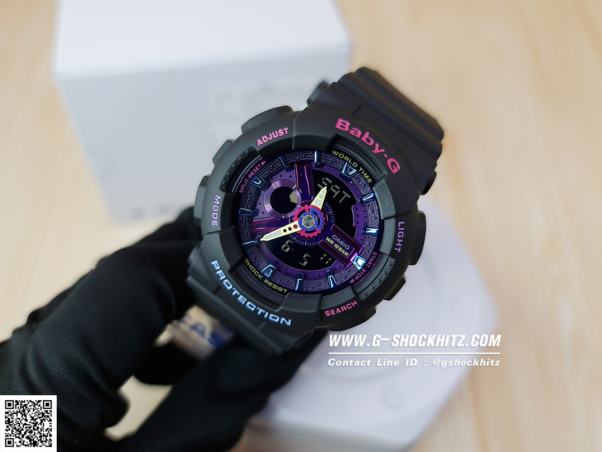 CASIO BABY-G นาฬิกาข้อมือ นาฬิกากันน้ำ นาฬิกาของแท้ ประกันศูนย์ CMG 1 ปี รุ่น BA-110TM-1A นาฬิกาสีดำ