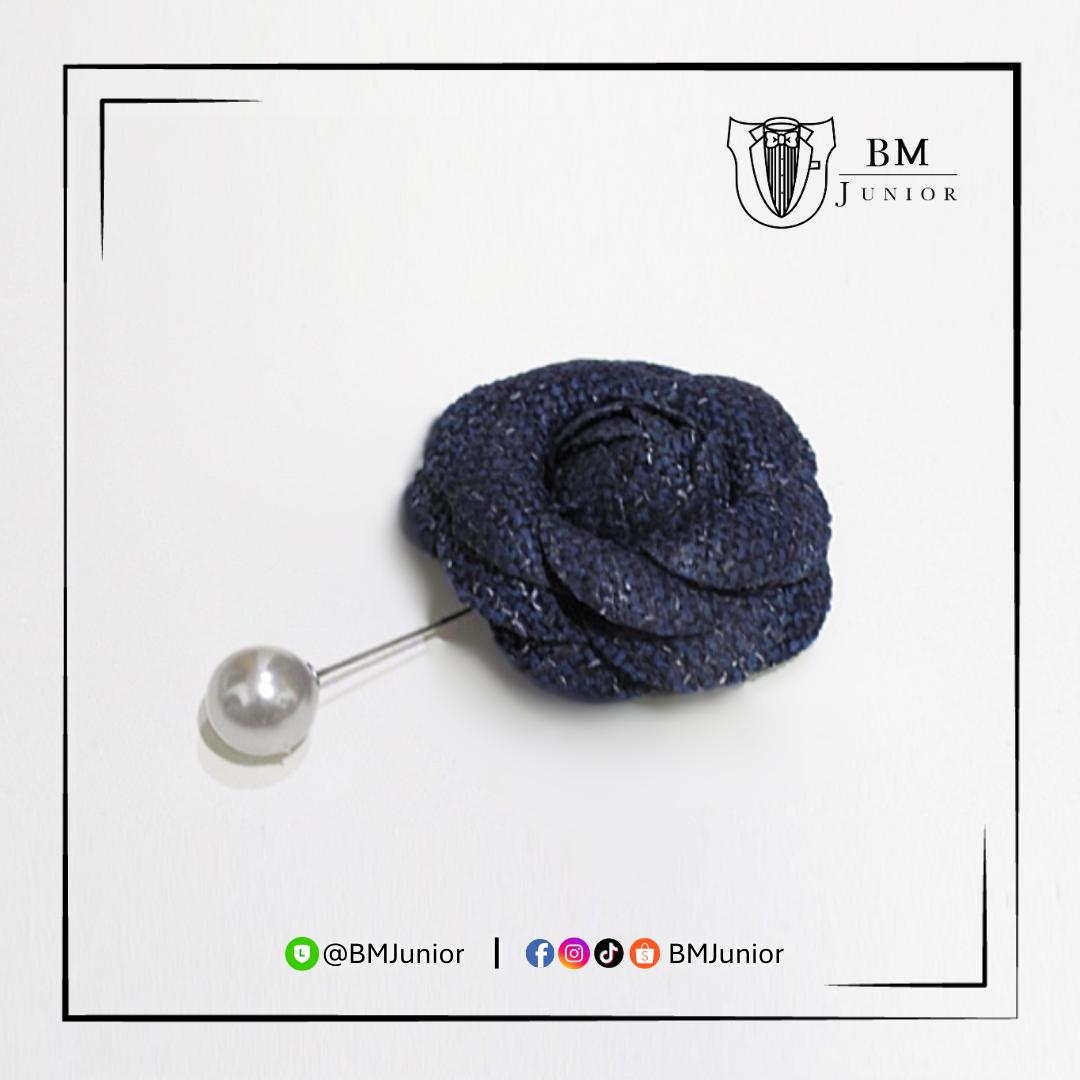 พินดอกไม้ สีกรมท่า (ขนาดพิเศษ) | Pin Special Size