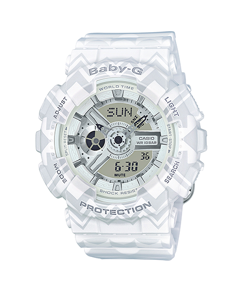 CASIO BABY-G นาฬิกาข้อมือ นาฬิกากันน้ำ นาฬิกาของแท้ ประกันศูนย์ CMG 1 ปี รุ่น BA-110TP-7A นาฬิกาสีขาว