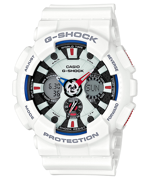 CASIO G-SHOCK นาฬิกาข้อมือ นาฬิกากันน้ำ นาฬิกาของแท้ ประกันศูนย์ CMG 1 ปี รุ่น GA-120TR-7A นาฬิกาสีขาว