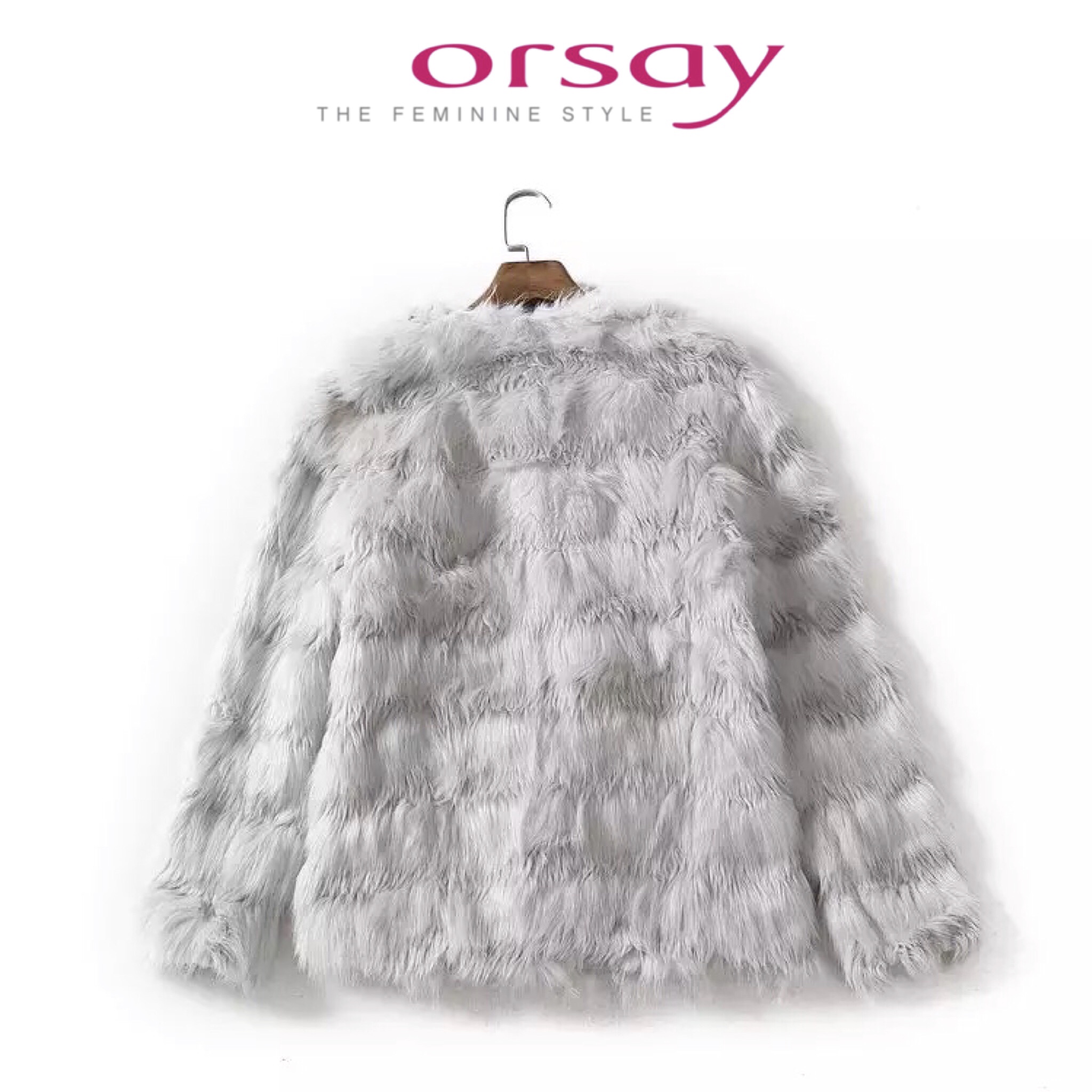 Orsay เสื้อคลุม เสื้อขนสัตว์ สีเทาอ่อน เนื้อขนฟู เนียนลื่น สวยหรู แบรนด์เนม ORSAY From German แท้100% SIZE S/M/L เทาอ่อน