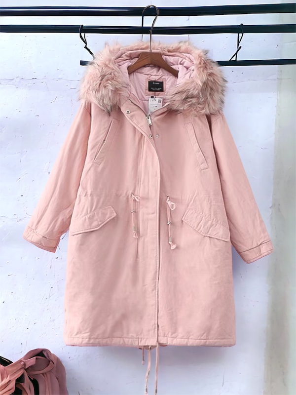 เสื้อโค้ทฮูท BERSHKAกันหนาว Parka สีชมพูอ่อน แต่งขนเฟอร์ ซับขนอุ่นด้านใน (เฟอร์ & ขนอุ่นด้านใน ถอดได้คะ) ดลบได้เลยคะ Size XS/S/M/ L/XL/XXL เขียว
