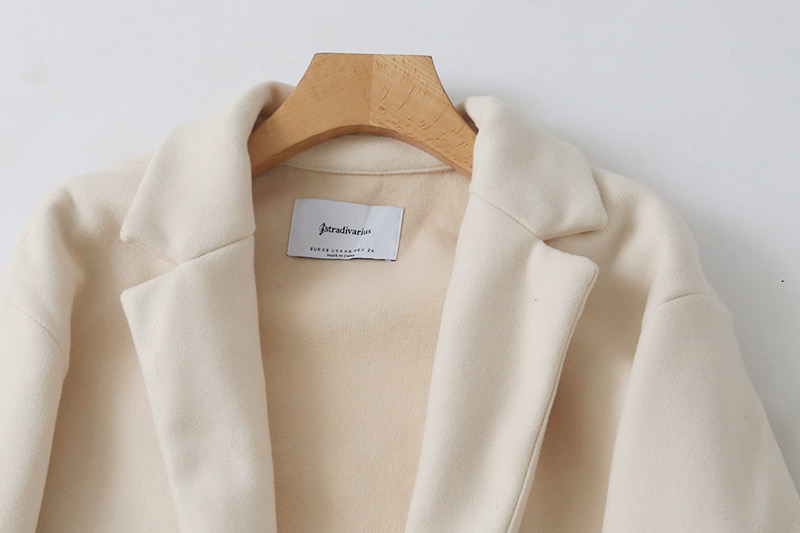 เสื้อโค้ท เสื้อโค้ทกันหนาว โค้ทวูล tailored knit coat สีเบจ แบรนด์ STRADIVARIUS สำเนา สำเนา