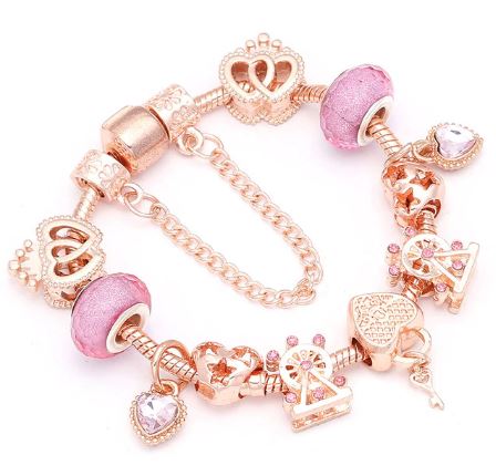 สร้อยข้อมือ Diy สร้อยข้อมือ สไตล์ pandora ธีม สวนสนุก ชิงช้าสวรรค์ สร้อยข้อมือให้แฟน เก๋ ๆ ใส่เที่ยว 259787