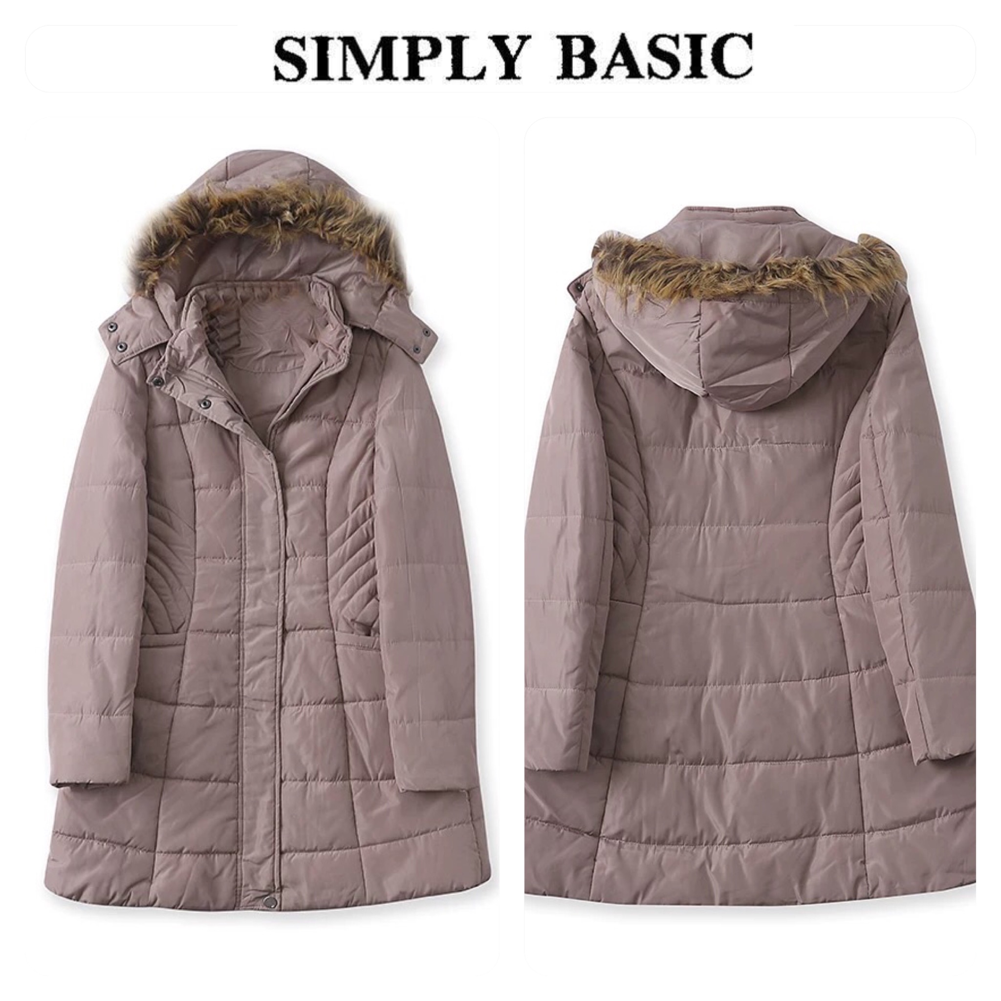 U.S. Polo ASSN. เสื้อกันหนาว เสื้อฮู้ดเฟอร์ บุนวมอุ่น สีนู้ดกะปิ แบรนด์ U.S. POLO ASSN. (padded puffer coat สำเนา กะปิ