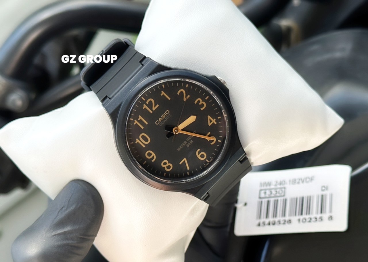 CASIO MID YEAR SALE นาฬิกาคาสิโอ พร้อมส่ง นาฬิกาข้อมือ นาฬิกากันน้ำ นาฬิกาของแท้ BTS ประกันศูนย์ CMG 1 ปี รุ่น MW-240-1B2 นาฬิกาสีดำ
