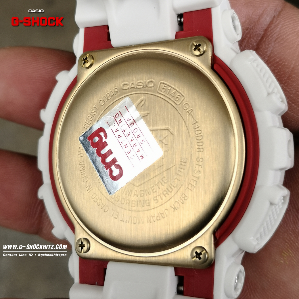 CASIO G-SHOCK นาฬิกาข้อมือ นาฬิกากันน้ำ นาฬิกาของแท้ ประกันศูนย์ CMG 1 ปี รุ่น GA-110DDR-7A นาฬิกาสีขาว
