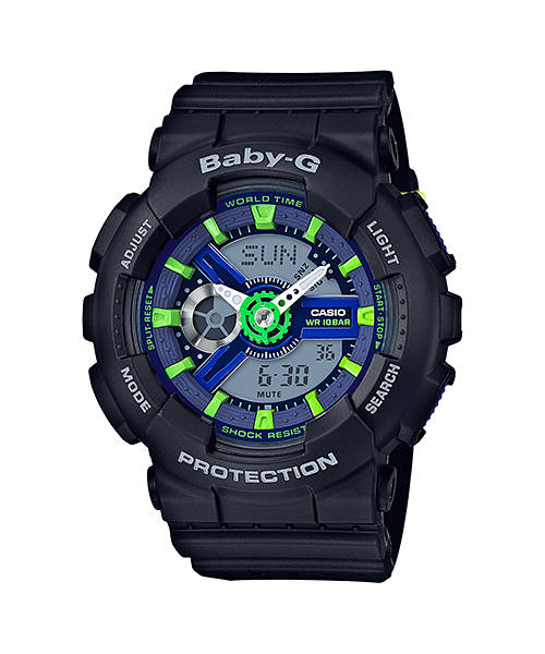 CASIO BABY-G นาฬิกาข้อมือ นาฬิกากันน้ำ นาฬิกาของแท้ ประกันศูนย์ CMG 1 ปี รุ่น BA-110PP-1A นาฬิกาสีดำ