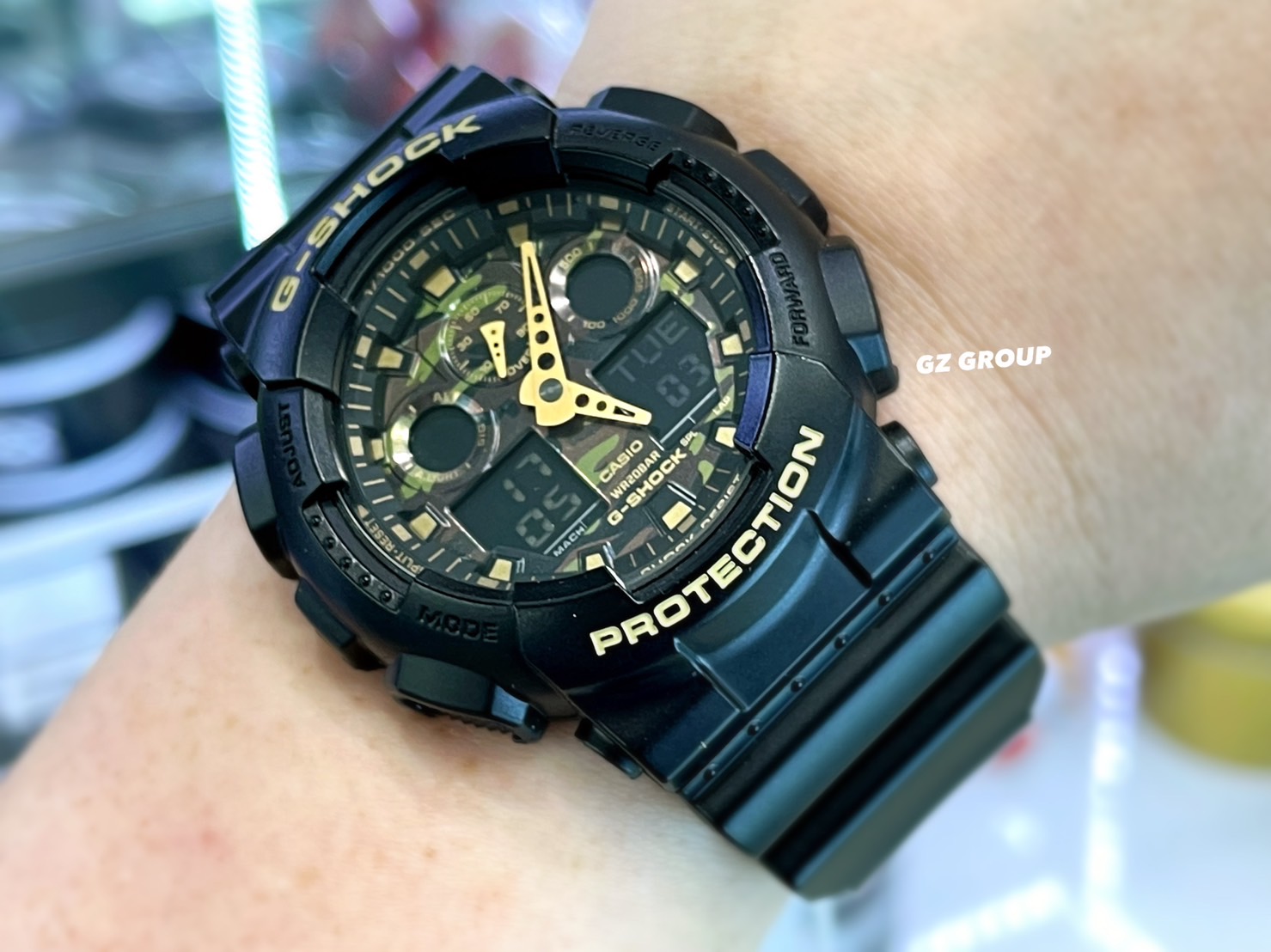 CASIO G-SHOCK นาฬิกาข้อมือ นาฬิกากันน้ำ นาฬิกาของแท้ ประกันศูนย์ CMG 1 ปี รุ่น GA-100CF-1A9 นาฬิกาสีดำ