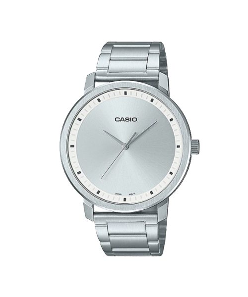 CASIO นาฬิกาคาสิโอ นาฬิกาข้อมือ นาฬิกากันน้ำ นาฬิกาของแท้ ประกันศูนย์ CMG 1 ปี รุ่น MTP-B115D-7E นาฬิกาสีเงิน