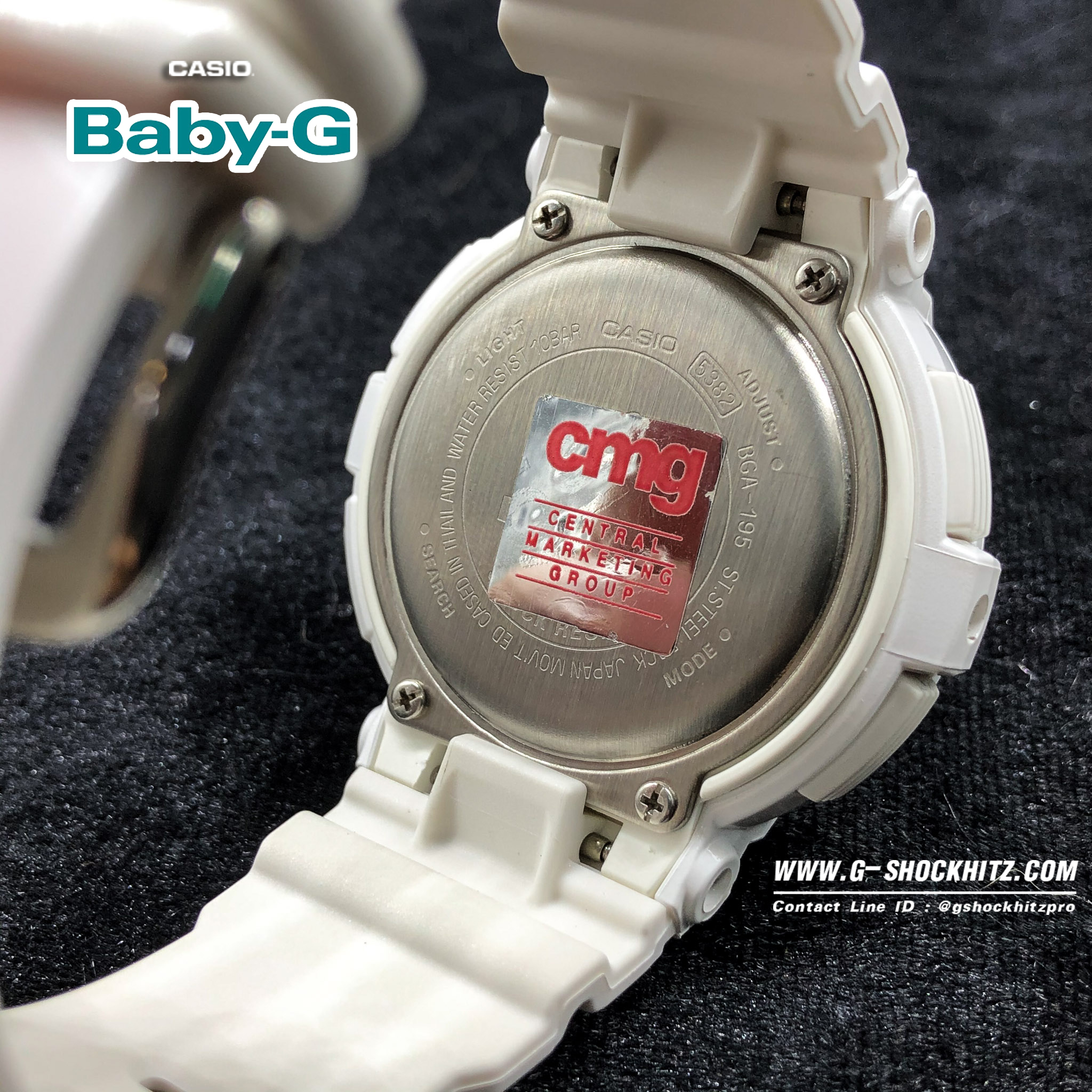 CASIO BABY-G BABY-G นาฬิกาข้อมือ นาฬิกากันน้ำ นาฬิกาของแท้ ประกันศูนย์ CMG 1 ปี รุ่น BGA-195-7A นาฬิกาสีขาว