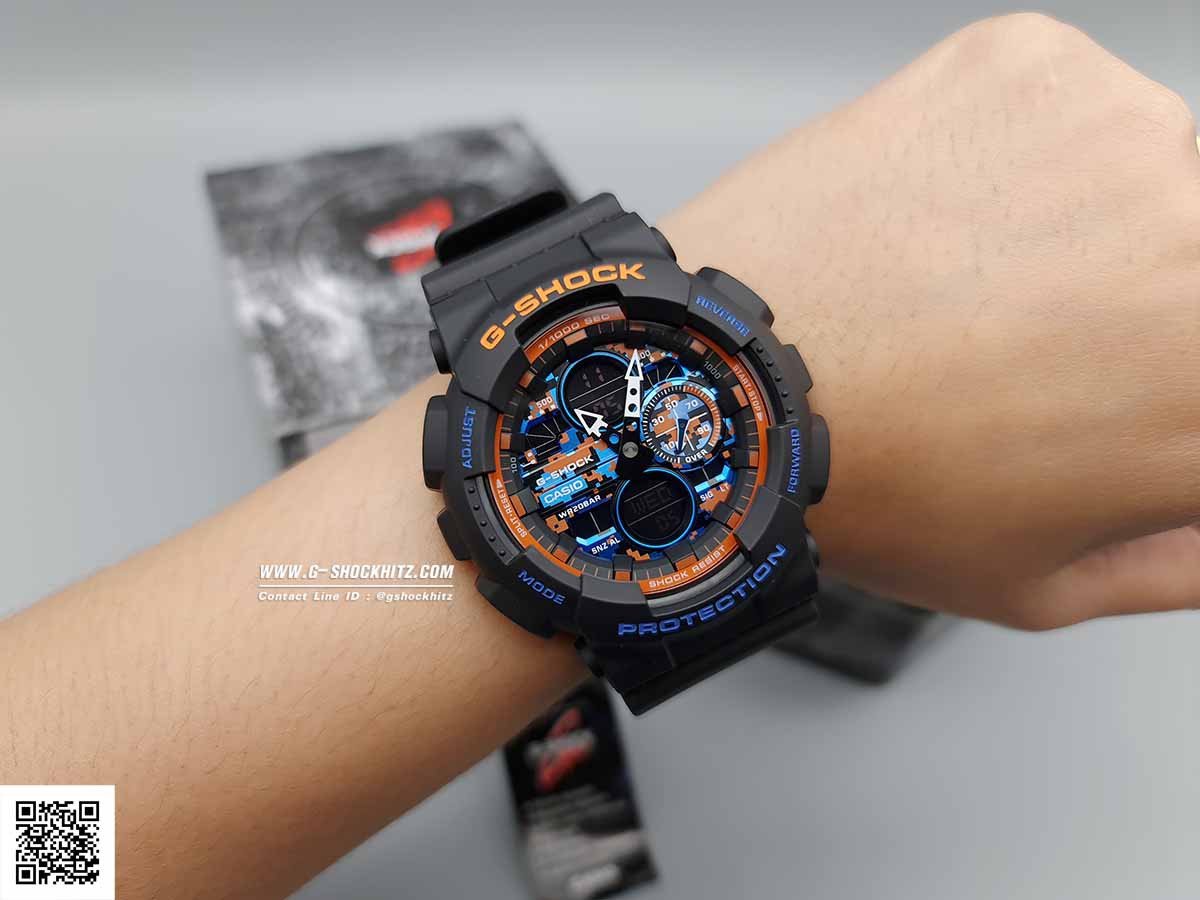 CASIO G-SHOCK นาฬิกาข้อมือ นาฬิกากันน้ำ นาฬิกาของแท้ ประกันศูนย์ CMG 1 ปี รุ่น GA-140CT-1A นาฬิกาสีดำ